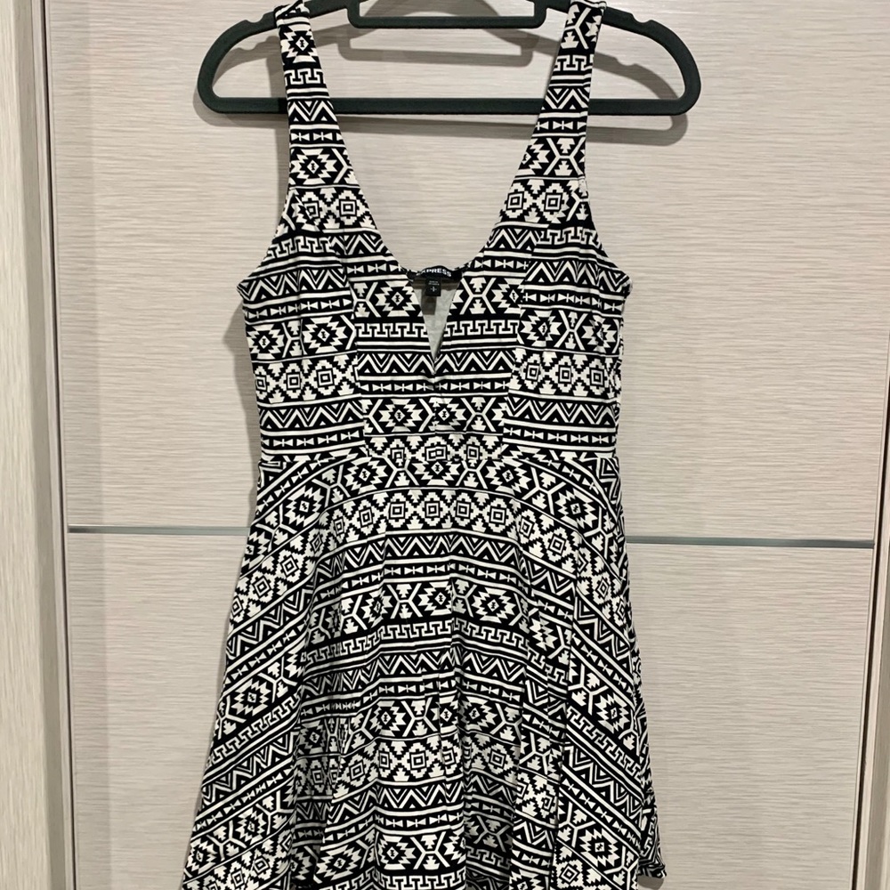 Express Geometric Fit & Flare Dress NEW, small.